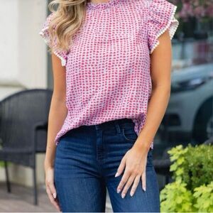 THML Priscilla Top Size.SIZE L- NWT.never worn.short sleeve mock neck top THML